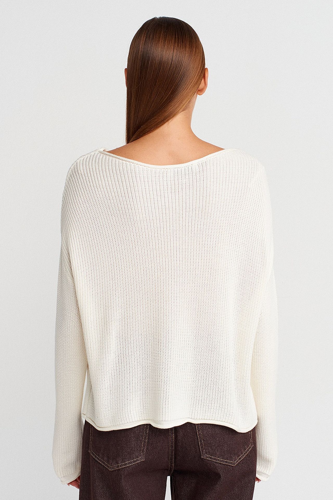 DILVIN Women's Ribbed Boat Neck Knit Sweater 2