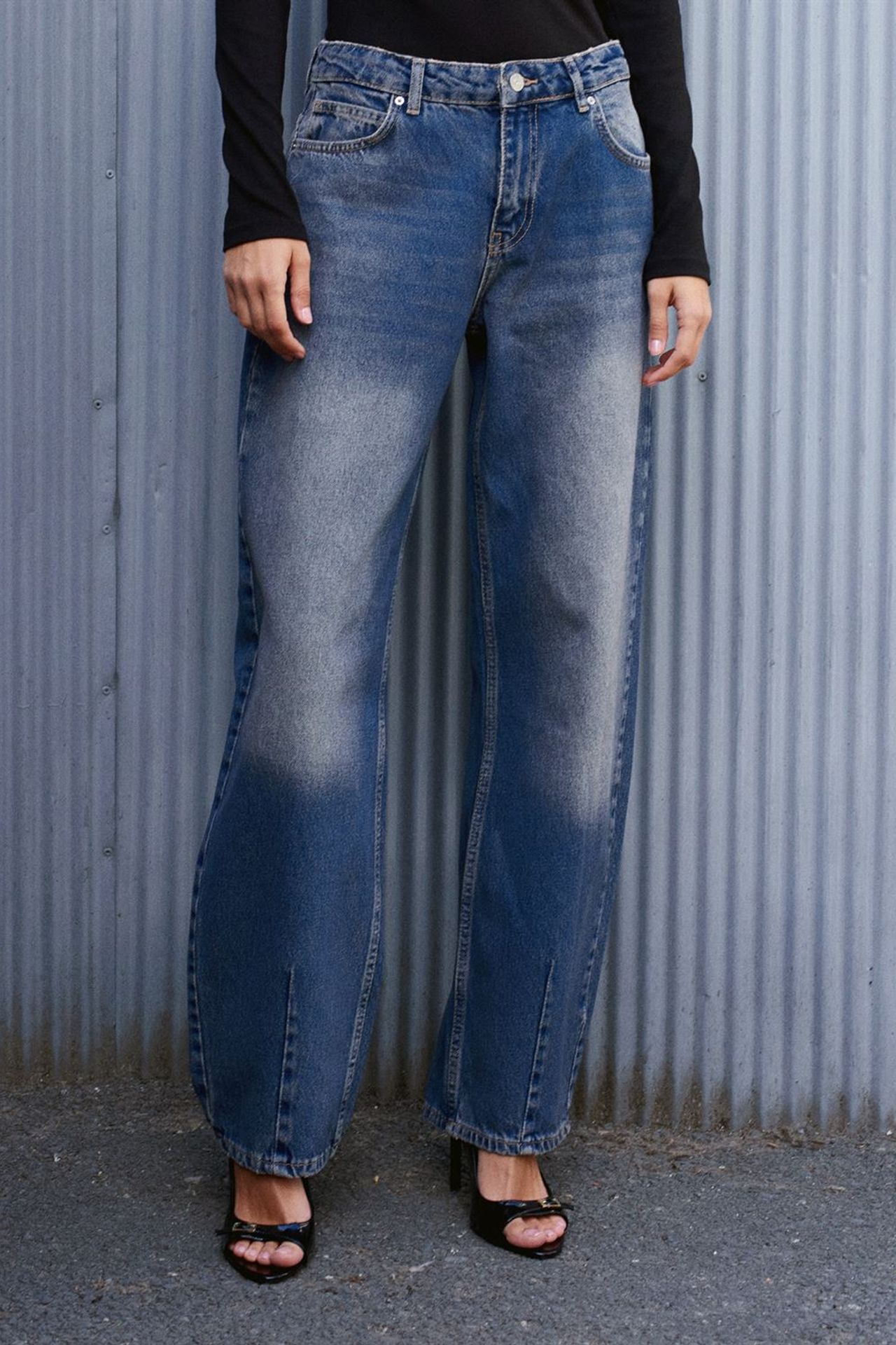 DILVIN High-Waist Wide-Leg Cotton Denim Jeans 5