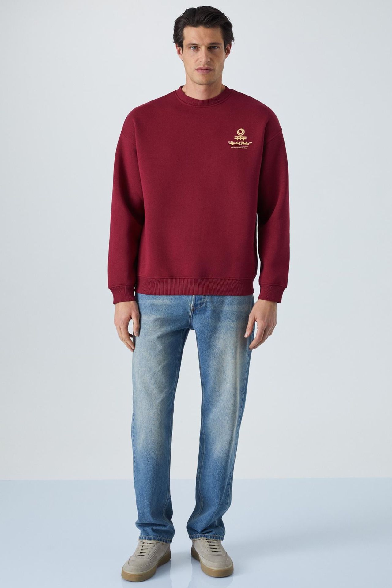 GRIMELANGE Baskılı Logolu Bisiklet Yaka Sweatshirt 2