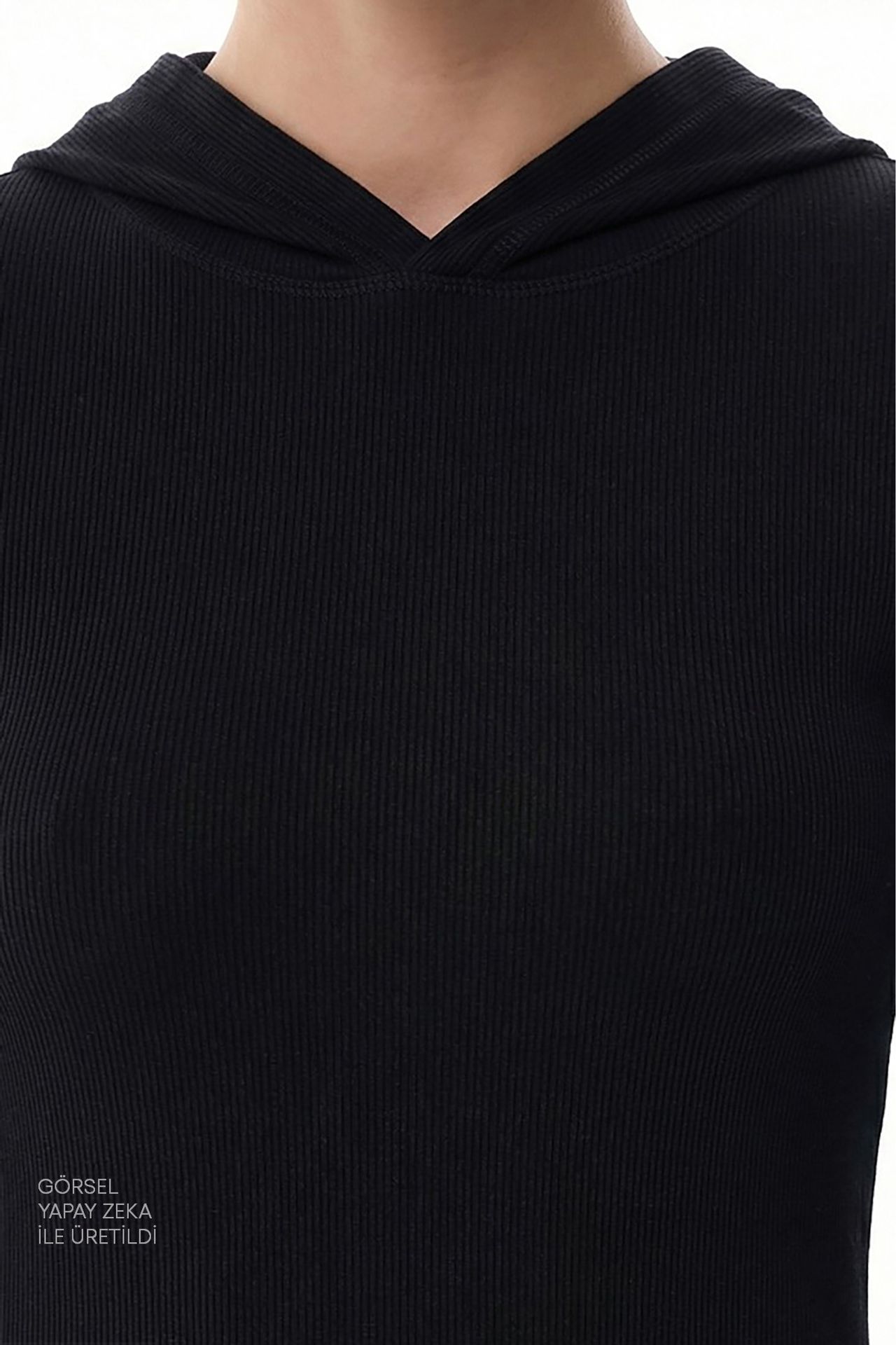 PENTI Hooded Ribbed Modal Sweatshirt 3