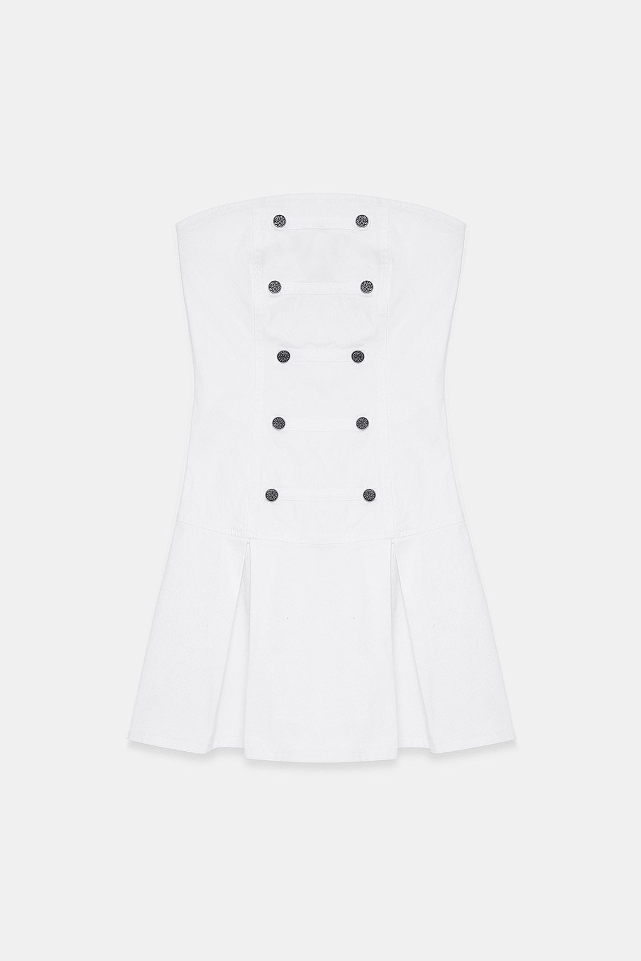 DILVIN Strapless Mini Dress With Button Detail 5