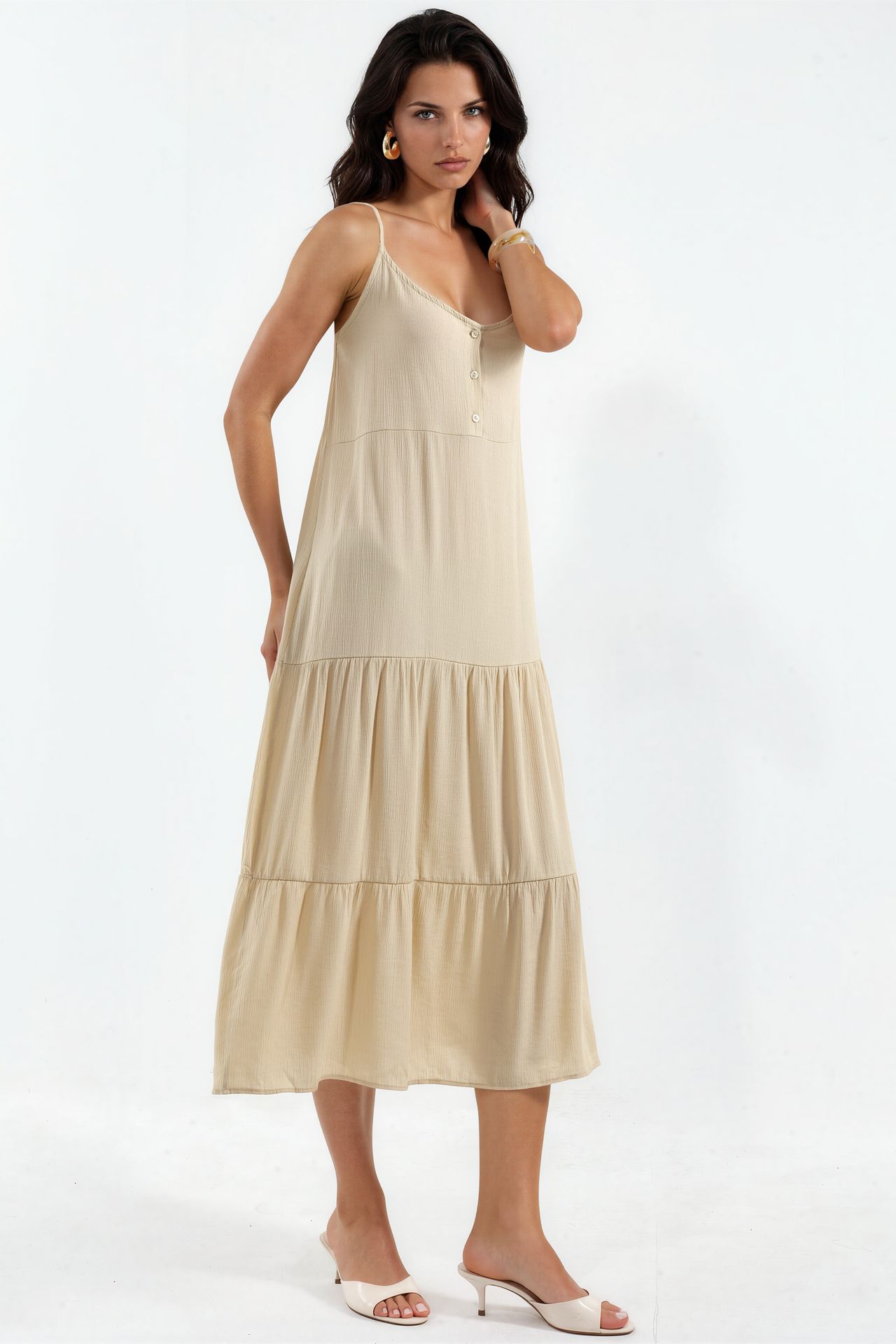 BDART Loose Fit Midi Dress with Square Collar 2