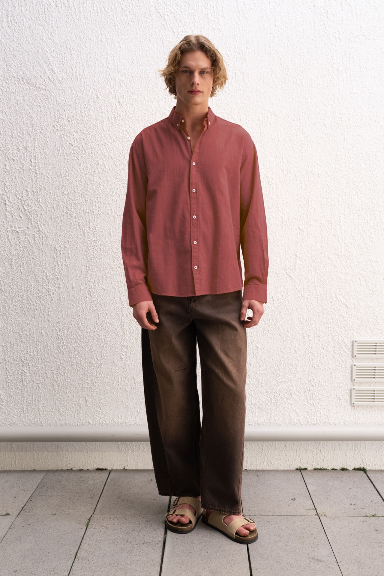 GIESTO Cotton Oversized Button-Up Shirt 1