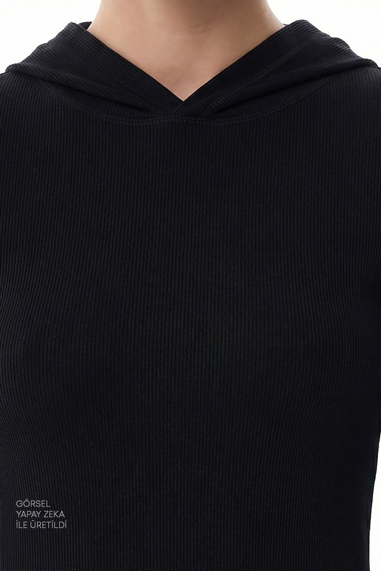 PENTI Hooded Ribbed Modal Sweatshirt 3