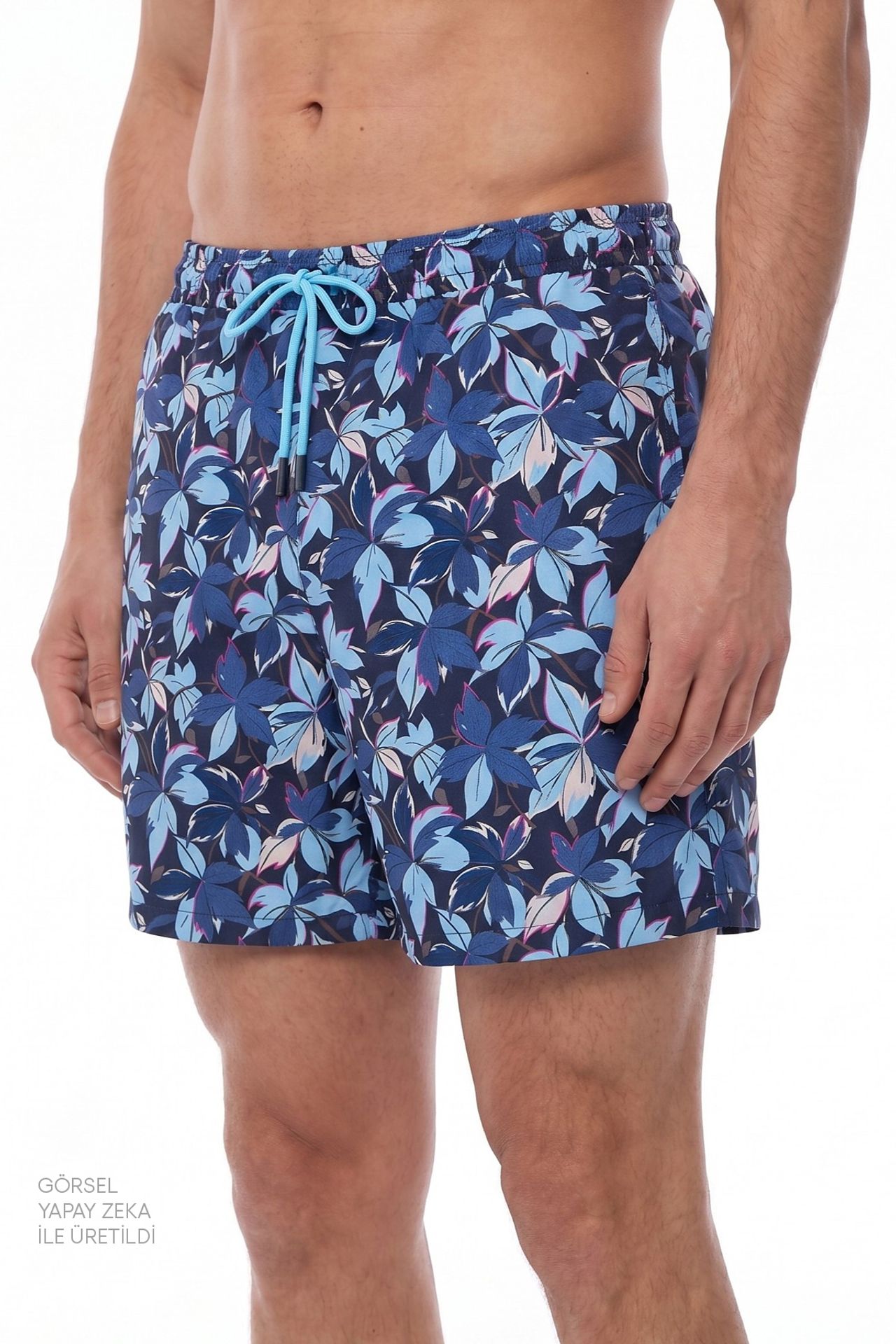 PENTI Men's Surf View Leaf Print Swim Shorts 2