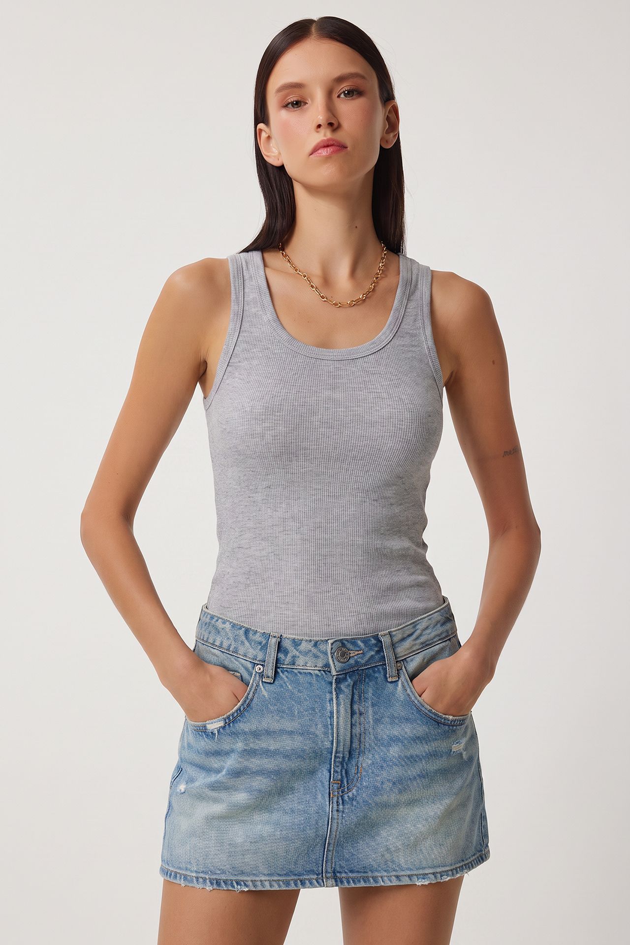 ISTANBUL Fitted U Collar Knitted 2- Pack Tank Top 5