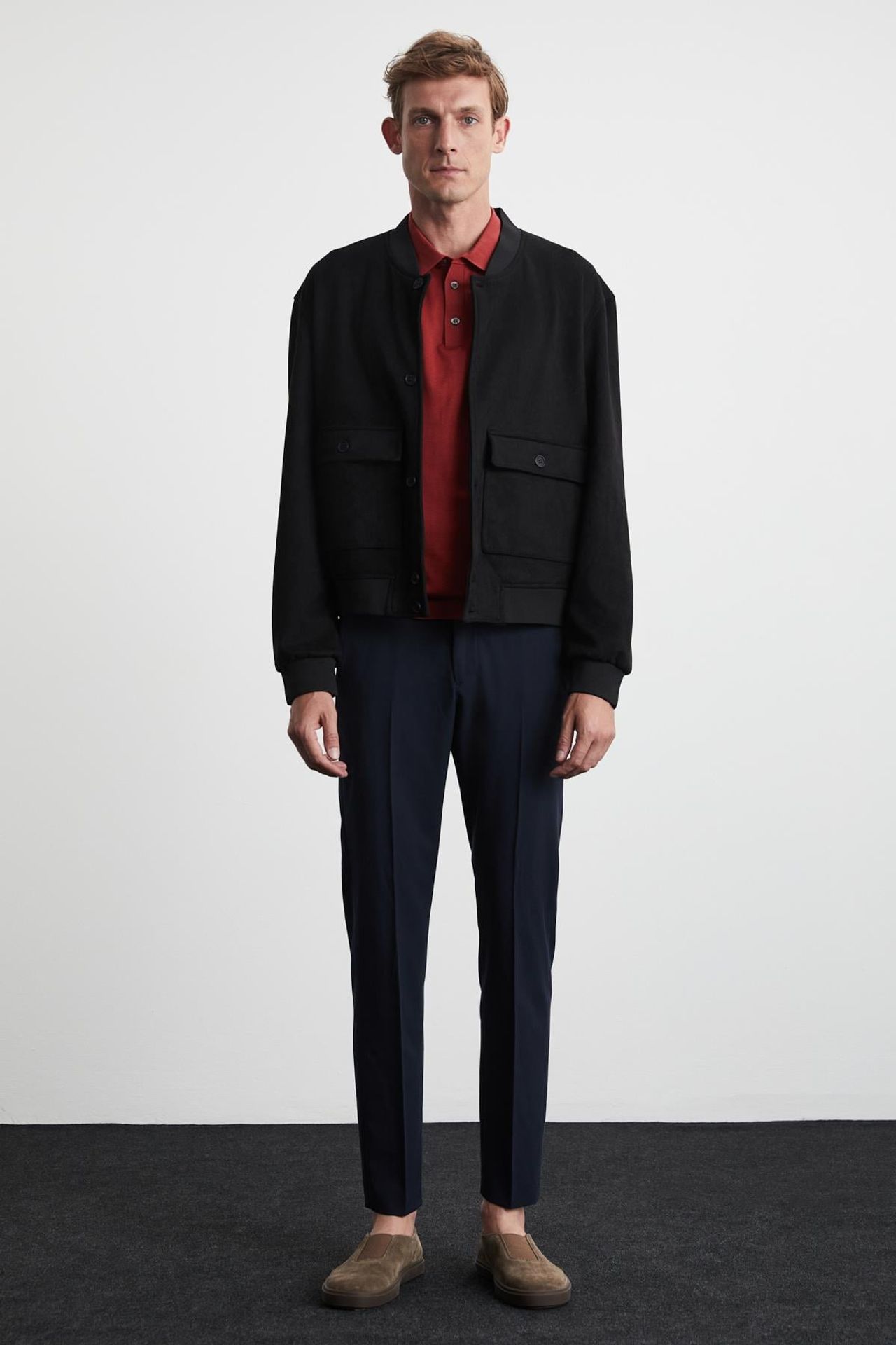 GRIMELANGE Bomber Collar Button Jacket 2