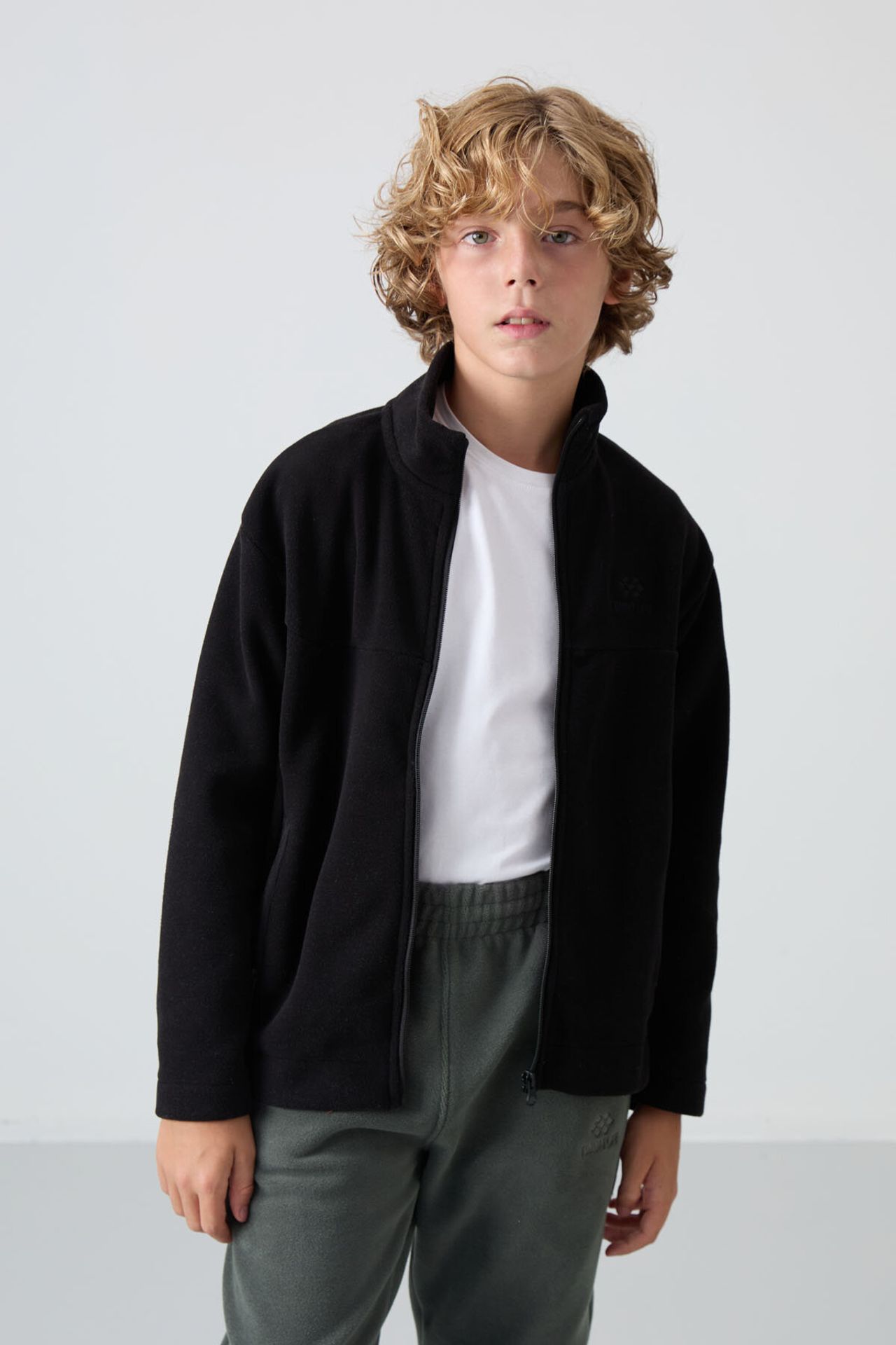 TOMMY Youth Plush Zipper Collar Sweatshirt 3