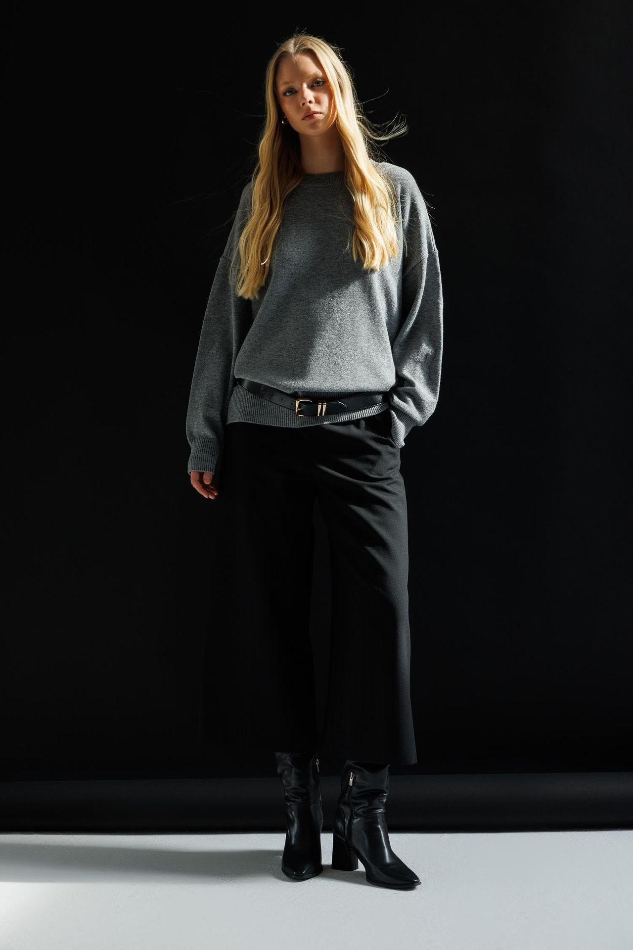 MIXRAY Oversize Fitilli Örgü Kazak 5