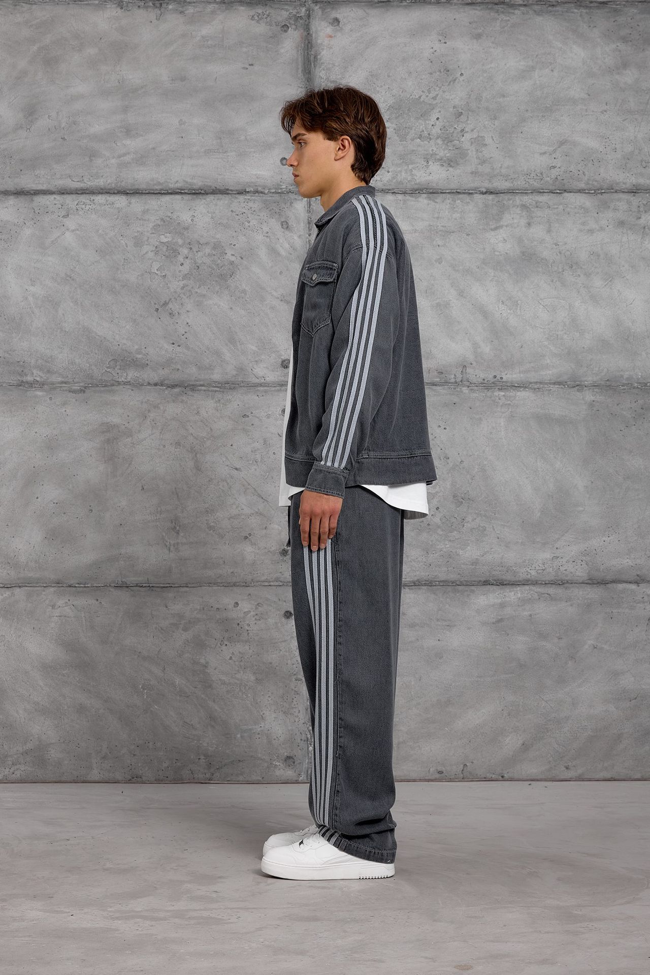 NOMARC Shirt Collar Long Sleeve Wide Leg 2-Piece Set with Pockets 6