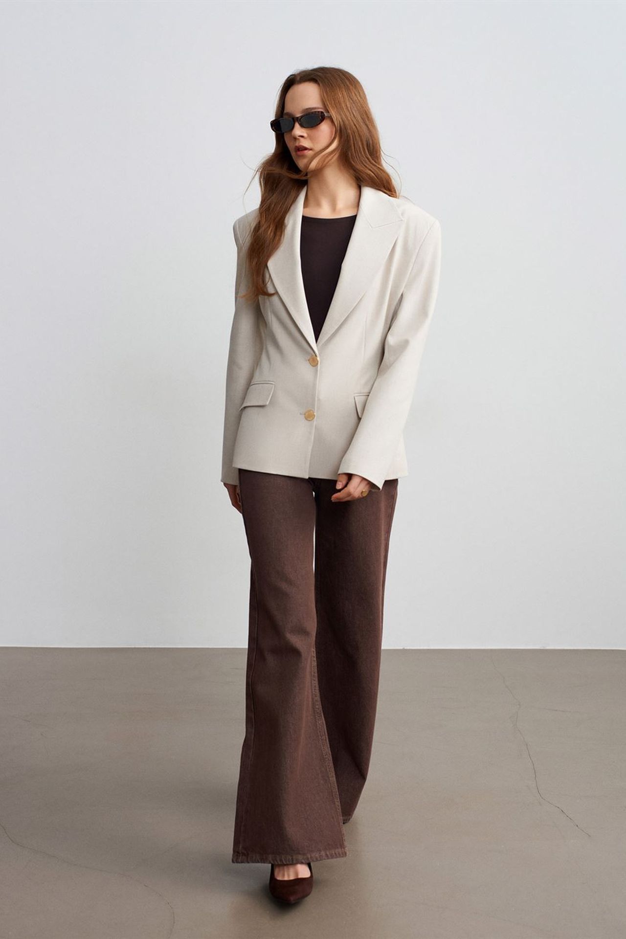 DILVIN Women's Crepe Blazer Jacket 3