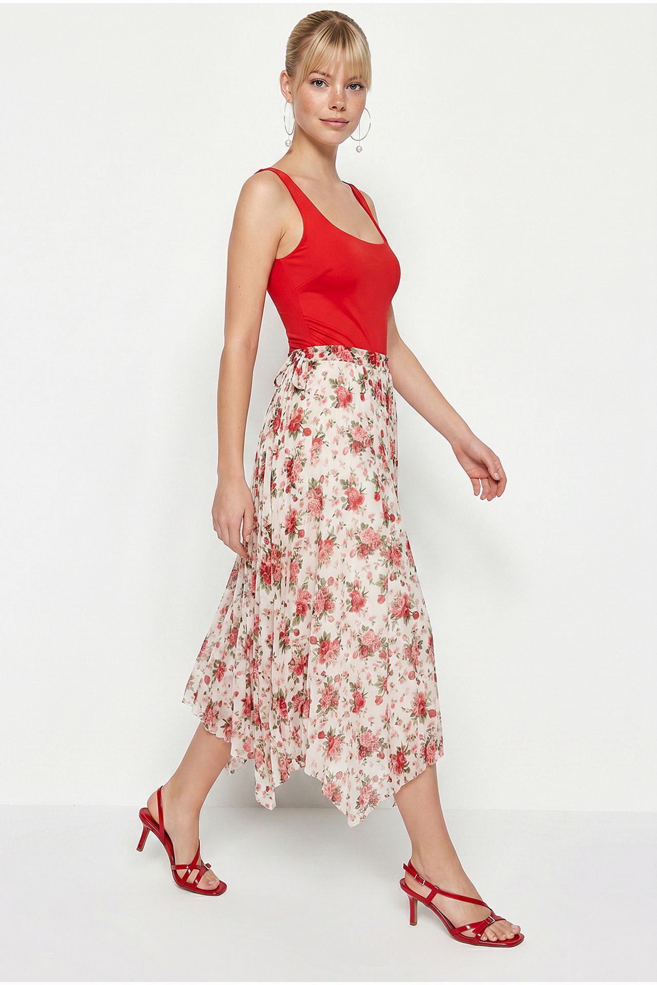 LUCCI Floral High-Waist Maxi Skirt 4