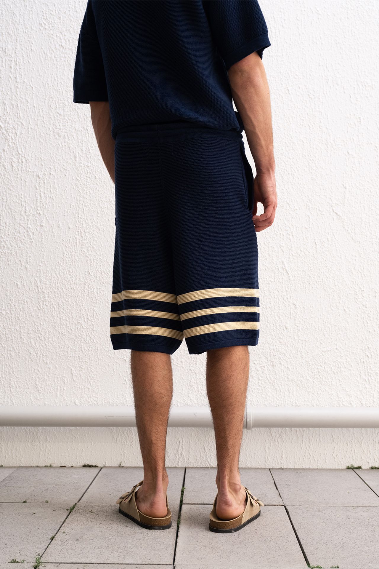 GIESTO Men's Striped Cotton Jersey Shorts 4