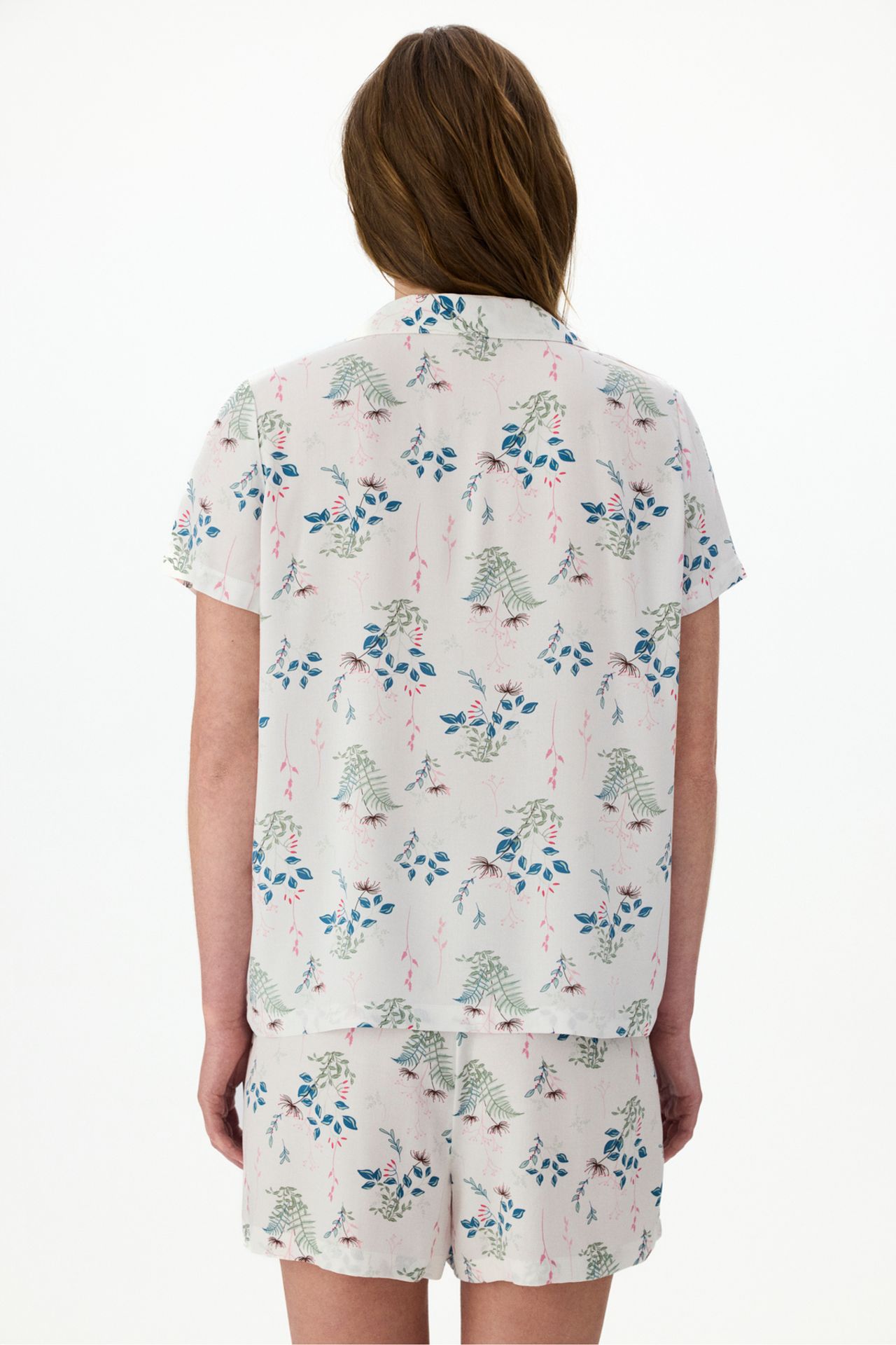PENTI Broken Petal Mist Floral Short Sleeve Shirt Pajama Set 2