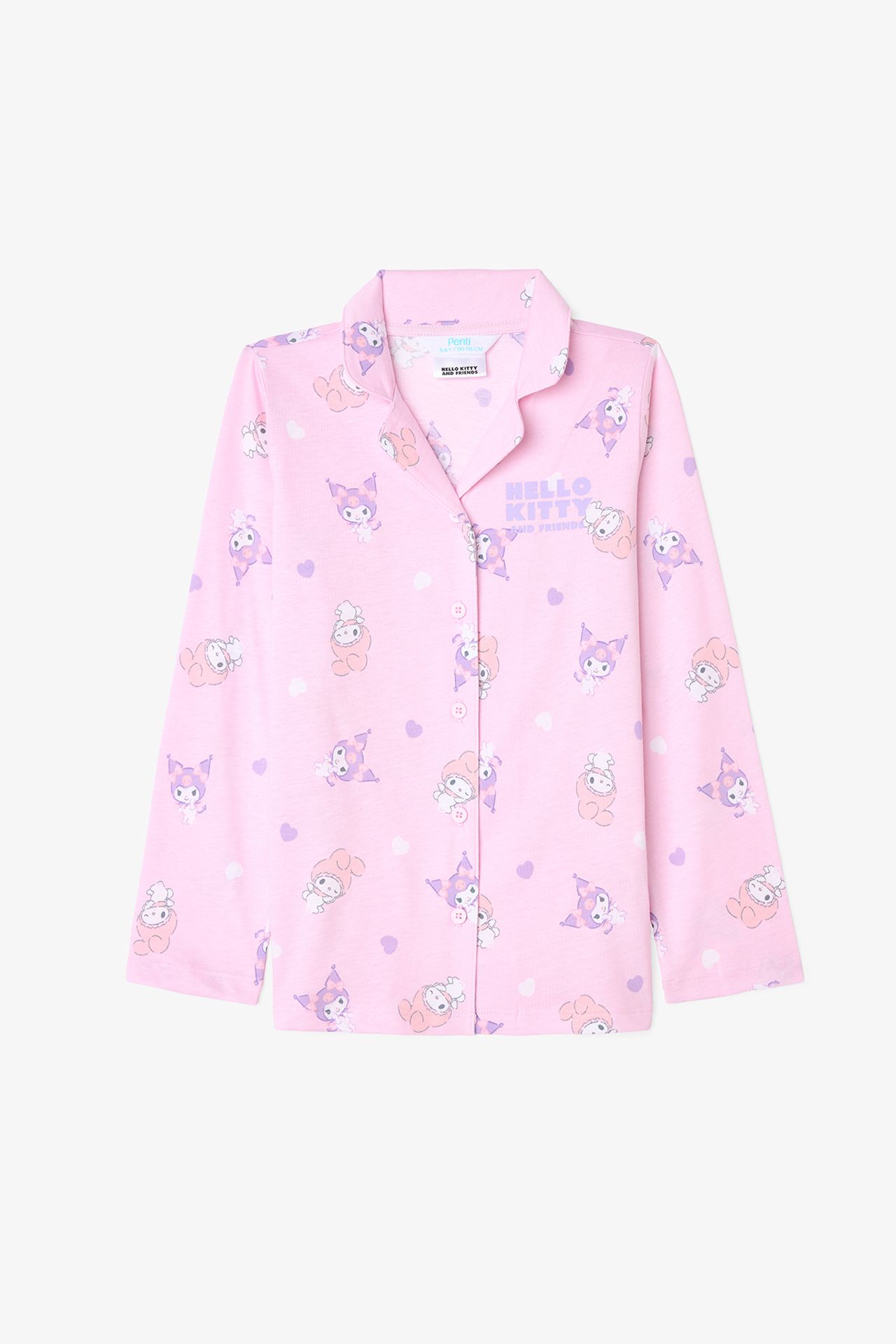 PENTI Girls' Kuromi Friends Long Sleeve Cotton Pajama Set 2