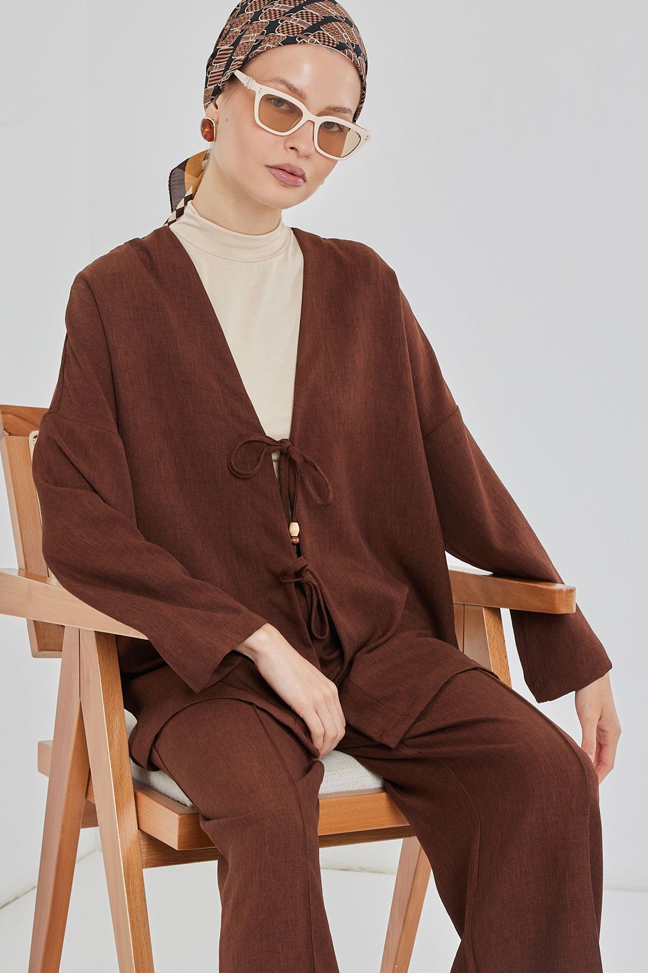 BDART V-Neck Cardigan and Wide Leg Pants Set 3