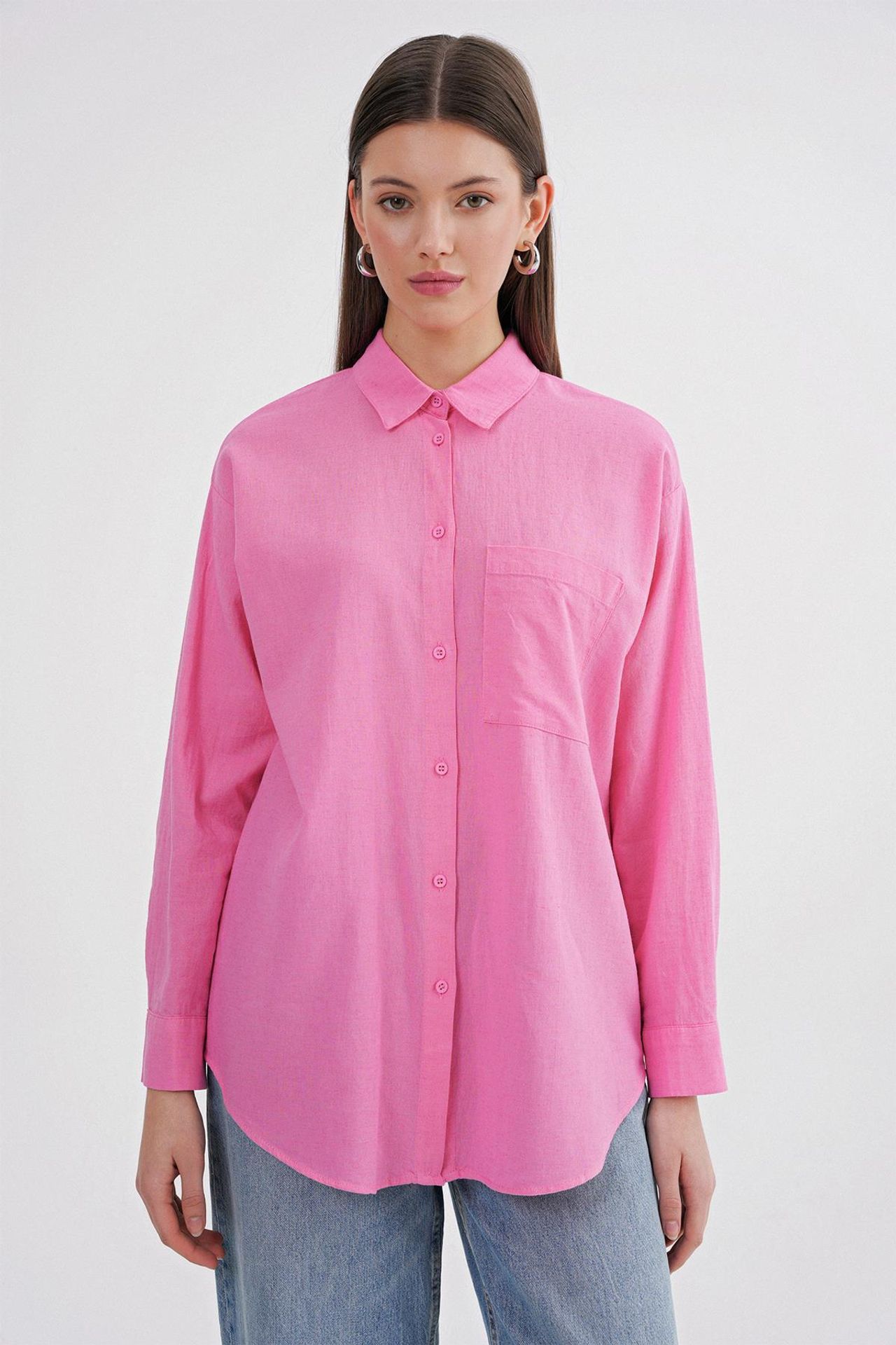 Mixray Oversize Linen Blend Shirt 1