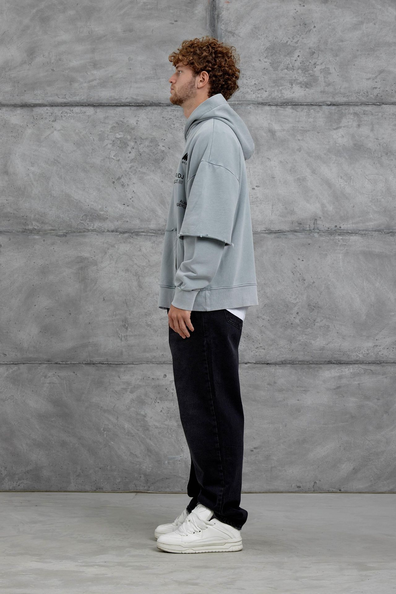 NOMARC Geniş Kesim Baskılı Kapüşonlu Sweatshirt 5