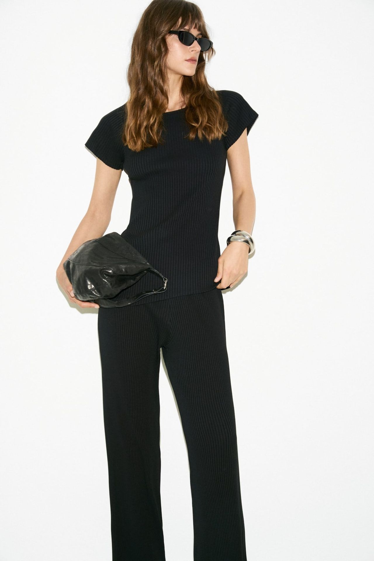 ETHIQUET Asymmetric Raglan Sleeve Wide Leg 2-Piece Set 3