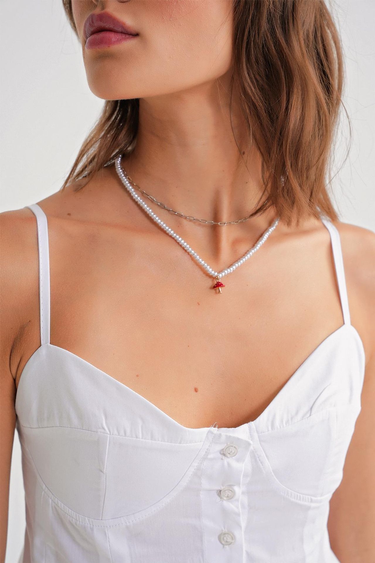 Sweetheart Neck Button-Front Peplum Cami Top 5
