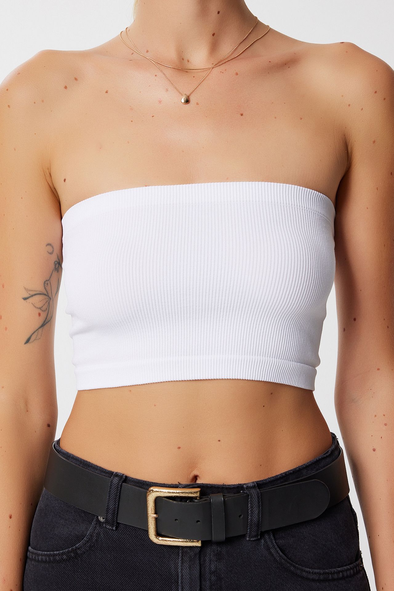ISTANBUL Ribbed bandeau crop blouse 5
