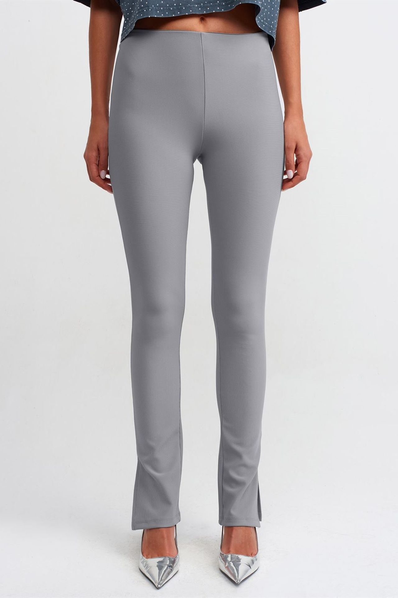 DILVIN High-waist Flare Leggings With Slit