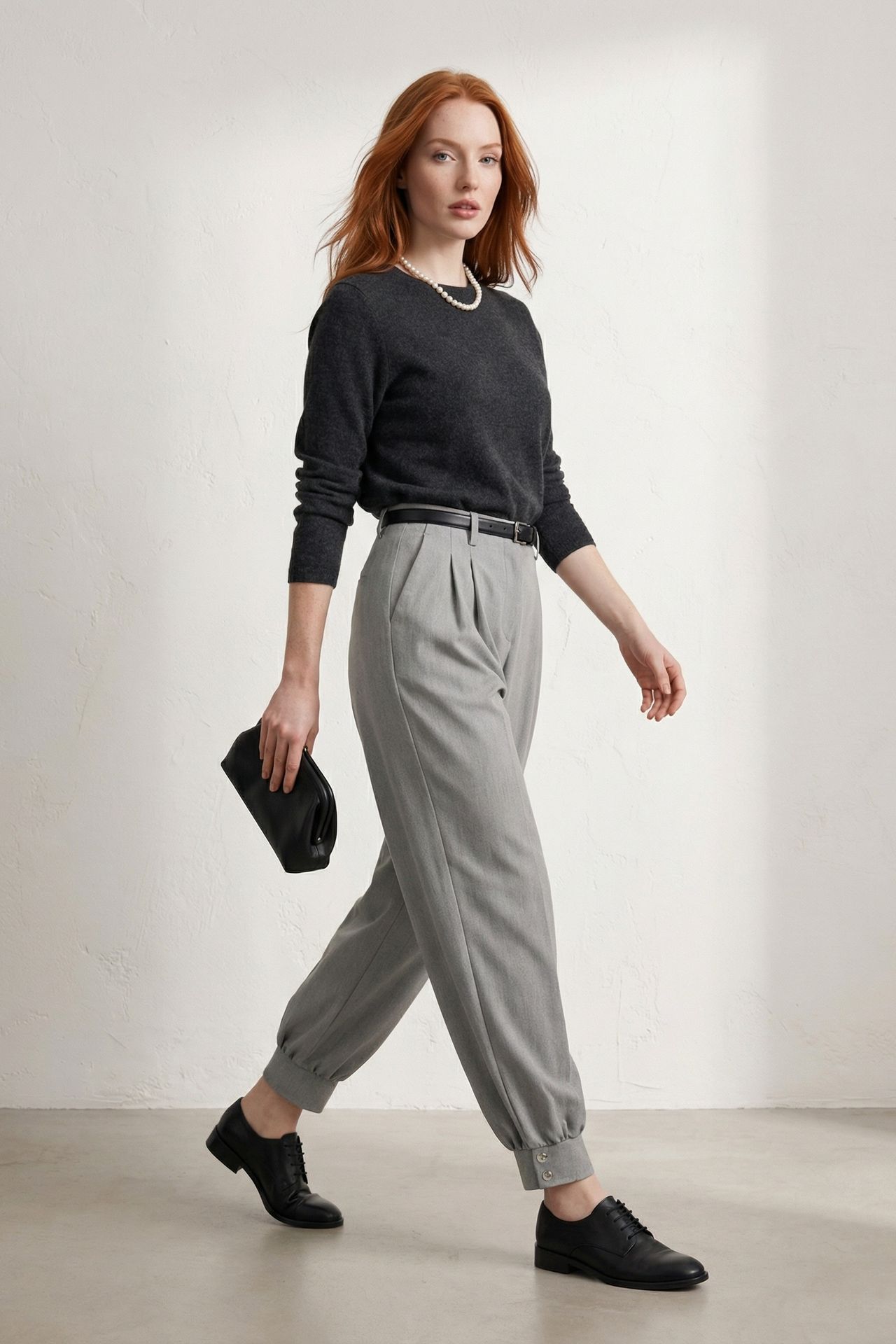MY FASHION Belted Buttoned Leg Tailored Trousers 2