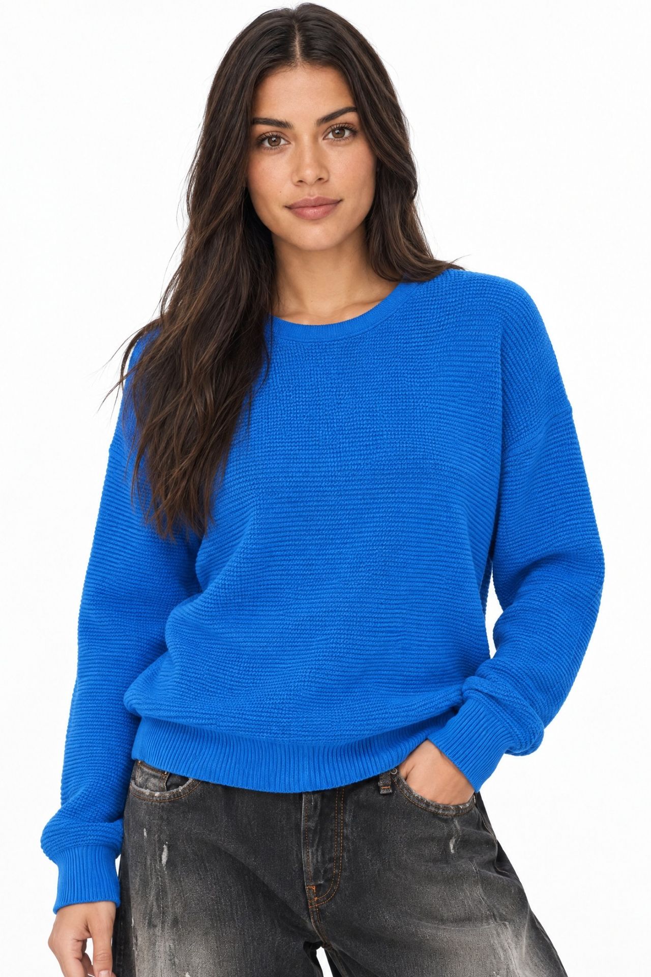 MIXRAY Boat Neck Relaxed Fit Sweater 1