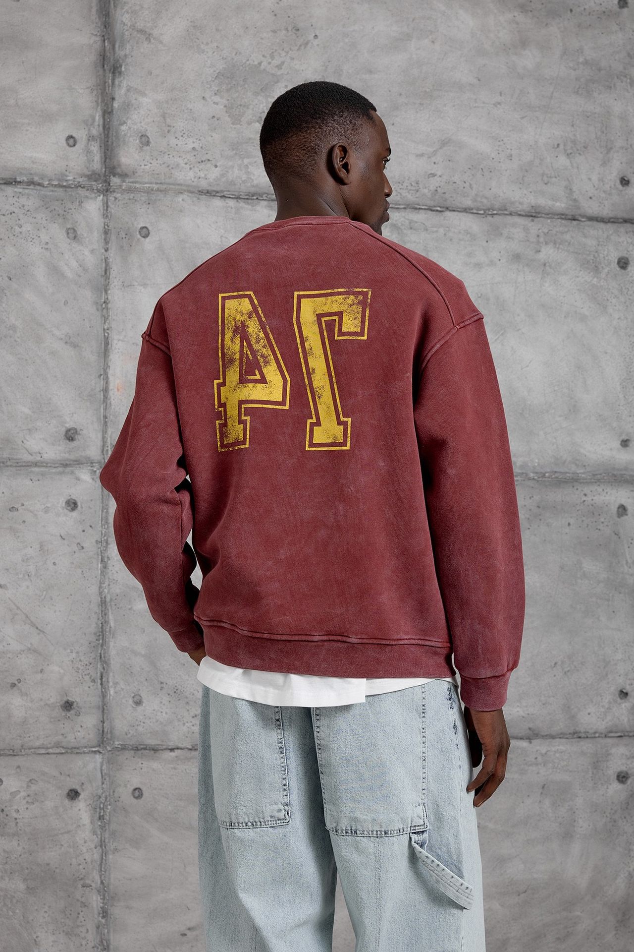 NOMARC Baskılı Bol Bisiklet Yaka Sweatshirt 2