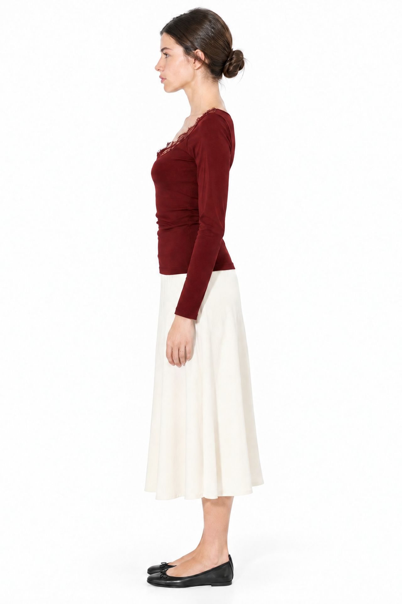 BUSEM Lace Detailed V-Neck Blouse 2