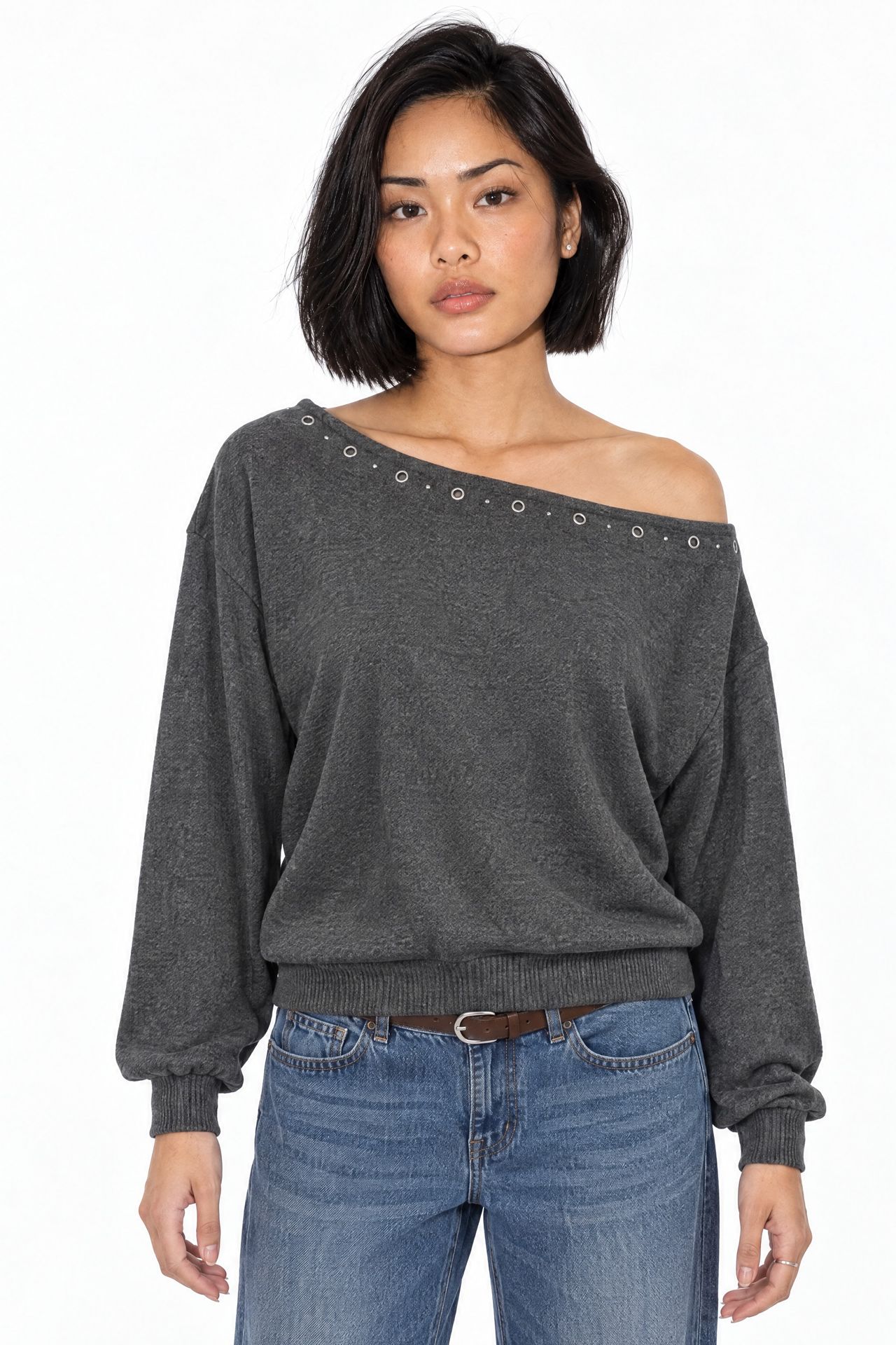 BUSEM Kadın Bisiklet Yaka Polar Sweatshirt 1