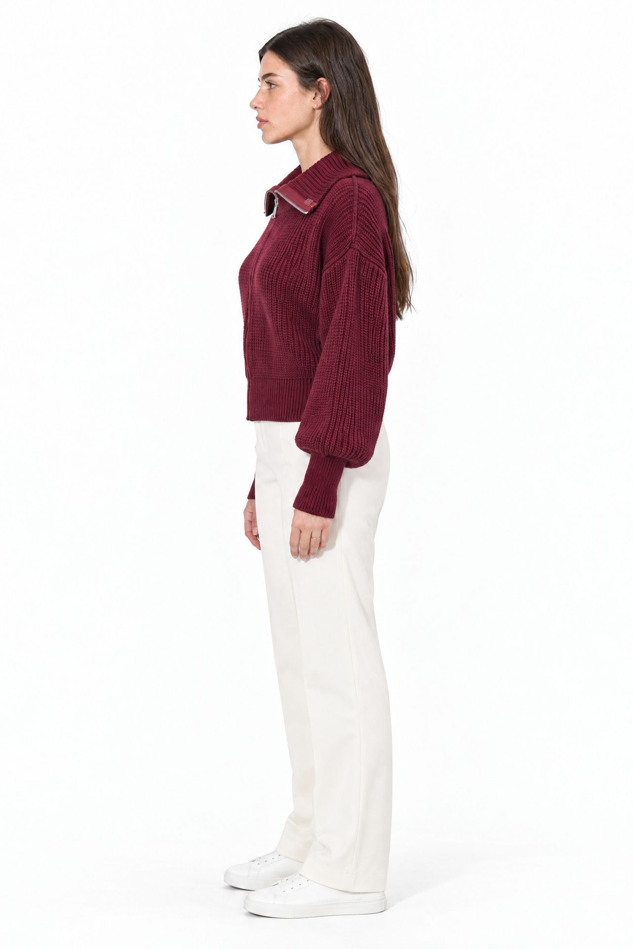 VIORNA Women’s Cropped Ribbed Zip Cardigan 3