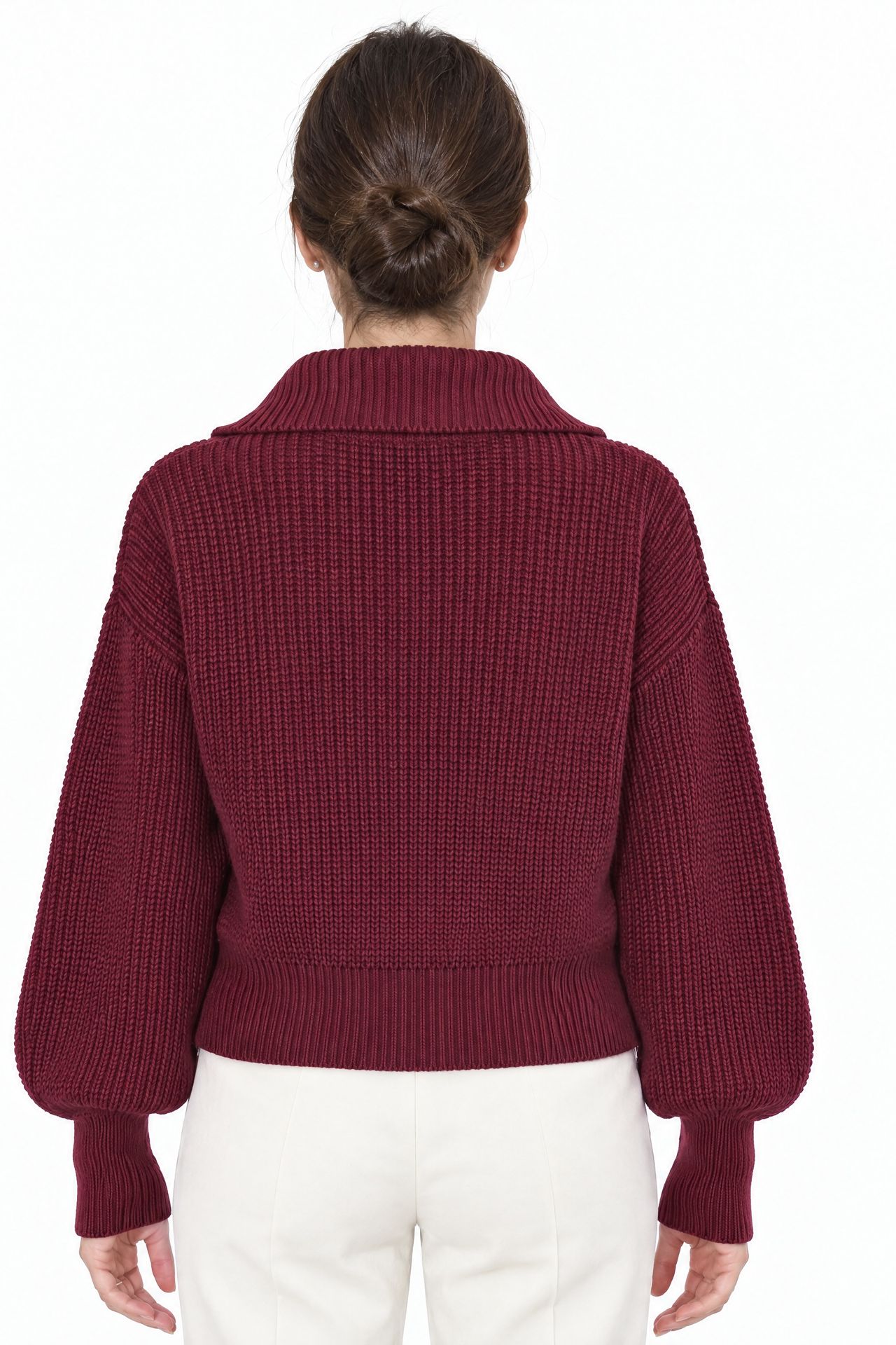 VIORNA Women’s Cropped Ribbed Zip Cardigan 2