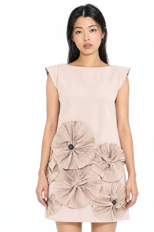 MSN Embroidered Strapless Mini Dress