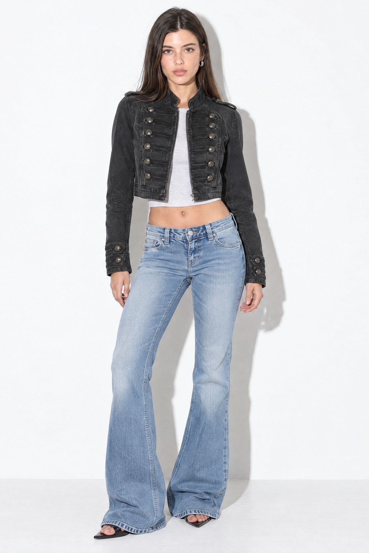 Düşük Bel Nakışlı Flare Fit Jean 5
