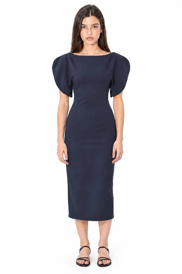 BUSEM Women's Crew Neck Midi Dress