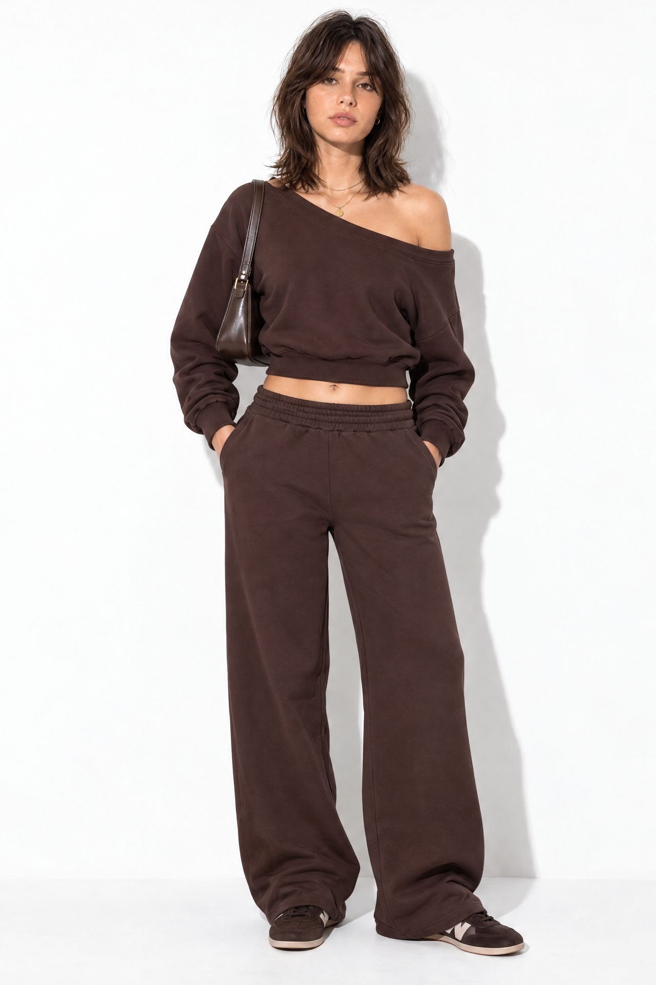 Mid-Waist Straight Leg Sweatpants 1