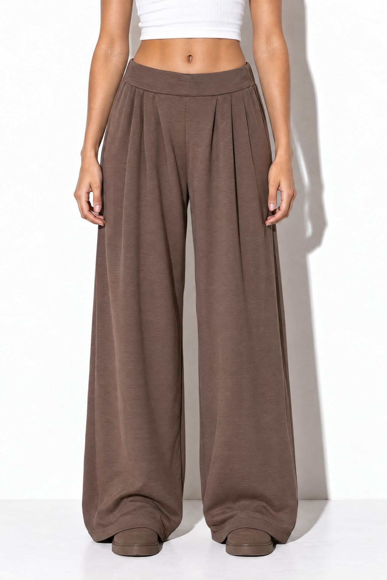 Modal Touch Pile Detaylı Geniş Paça Pantolon 1
