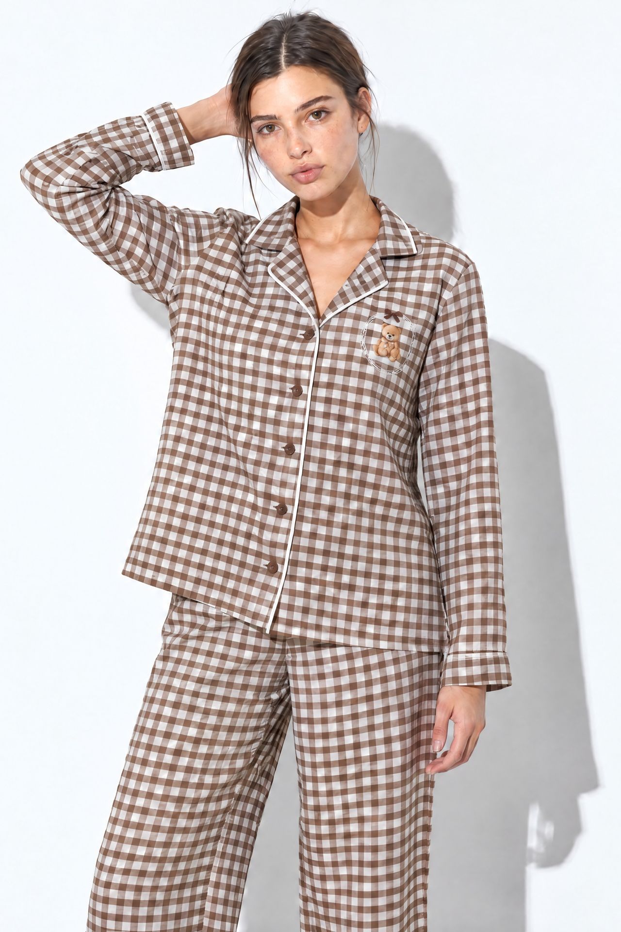 Desenli Gömlek Pantolon Pijama Takımı 2