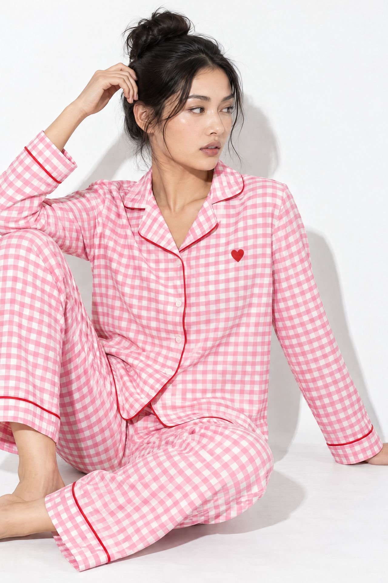 Desenli Gömlek Pantolon Pijama Takımı 1