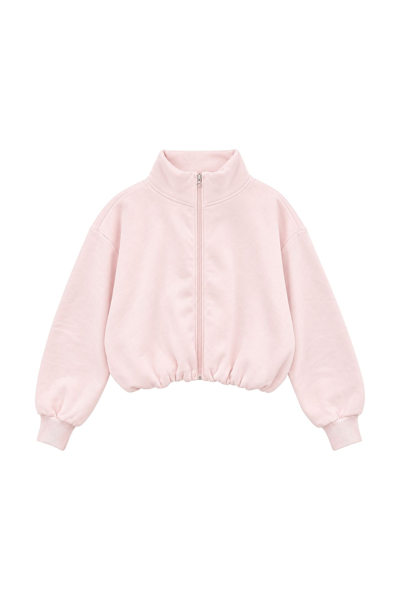 BUSEM Bol Kesim Yarım Fermuarlı Kısa Sweatshirt 3