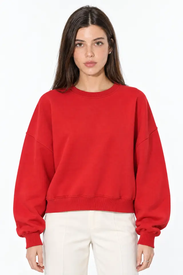 BUSEM Bisiklet Yaka Sweatshirt