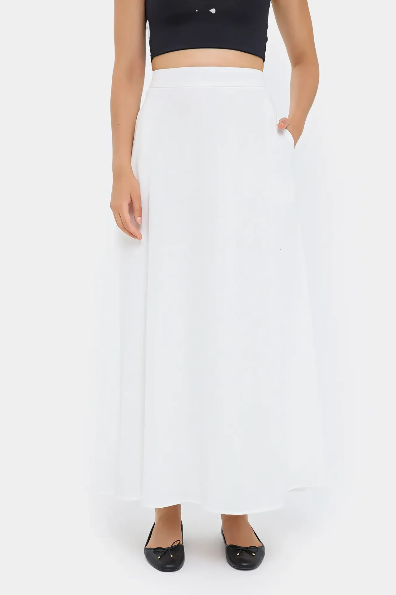 High-Waist Maxi Skirt with Zipper