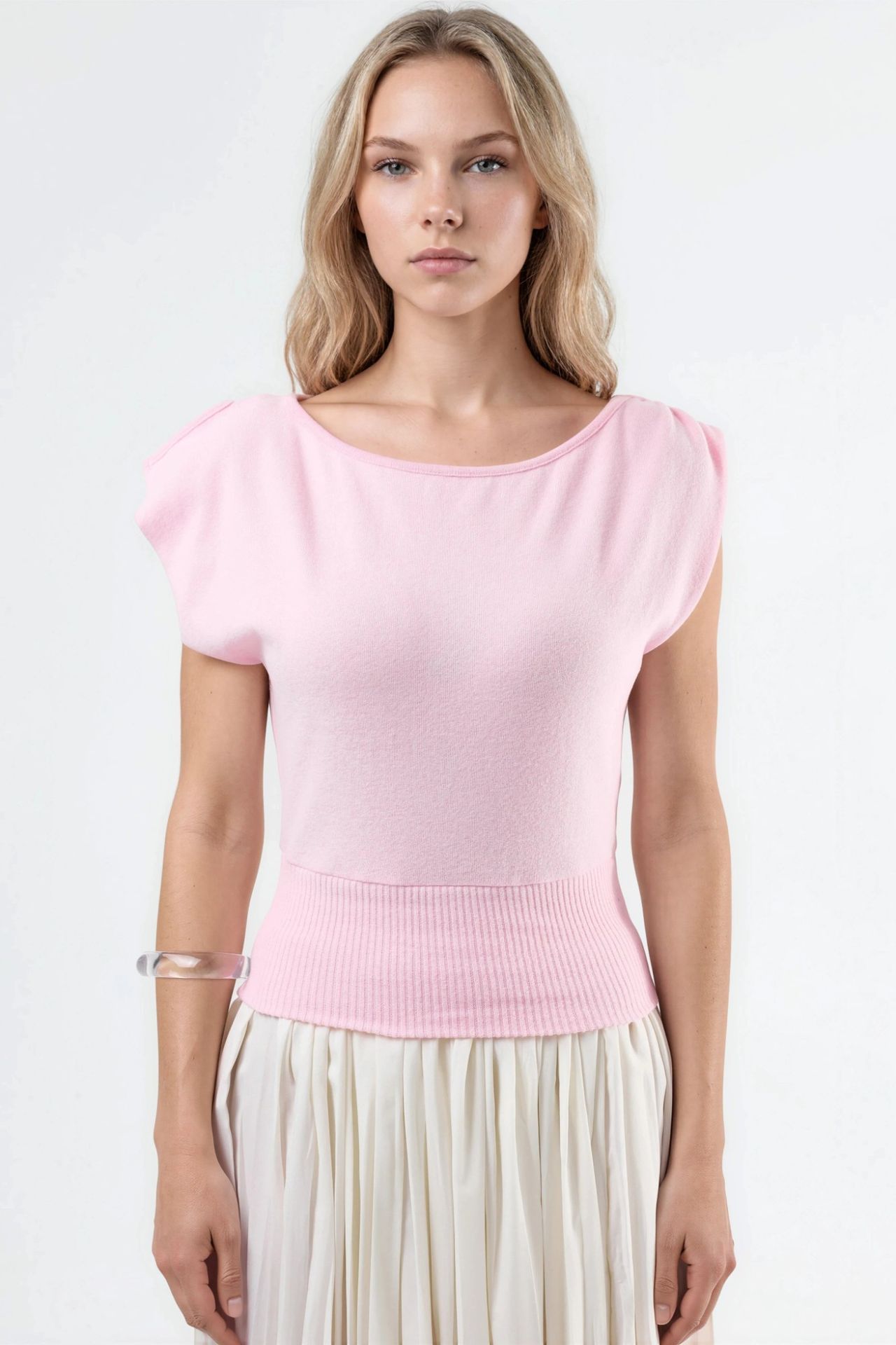 BUSEM Boat Neck Ribbed Blouse 7