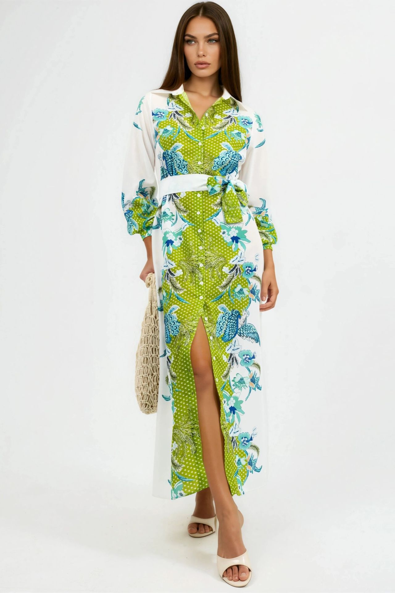 MSN Floral Belted Midi Dress 2