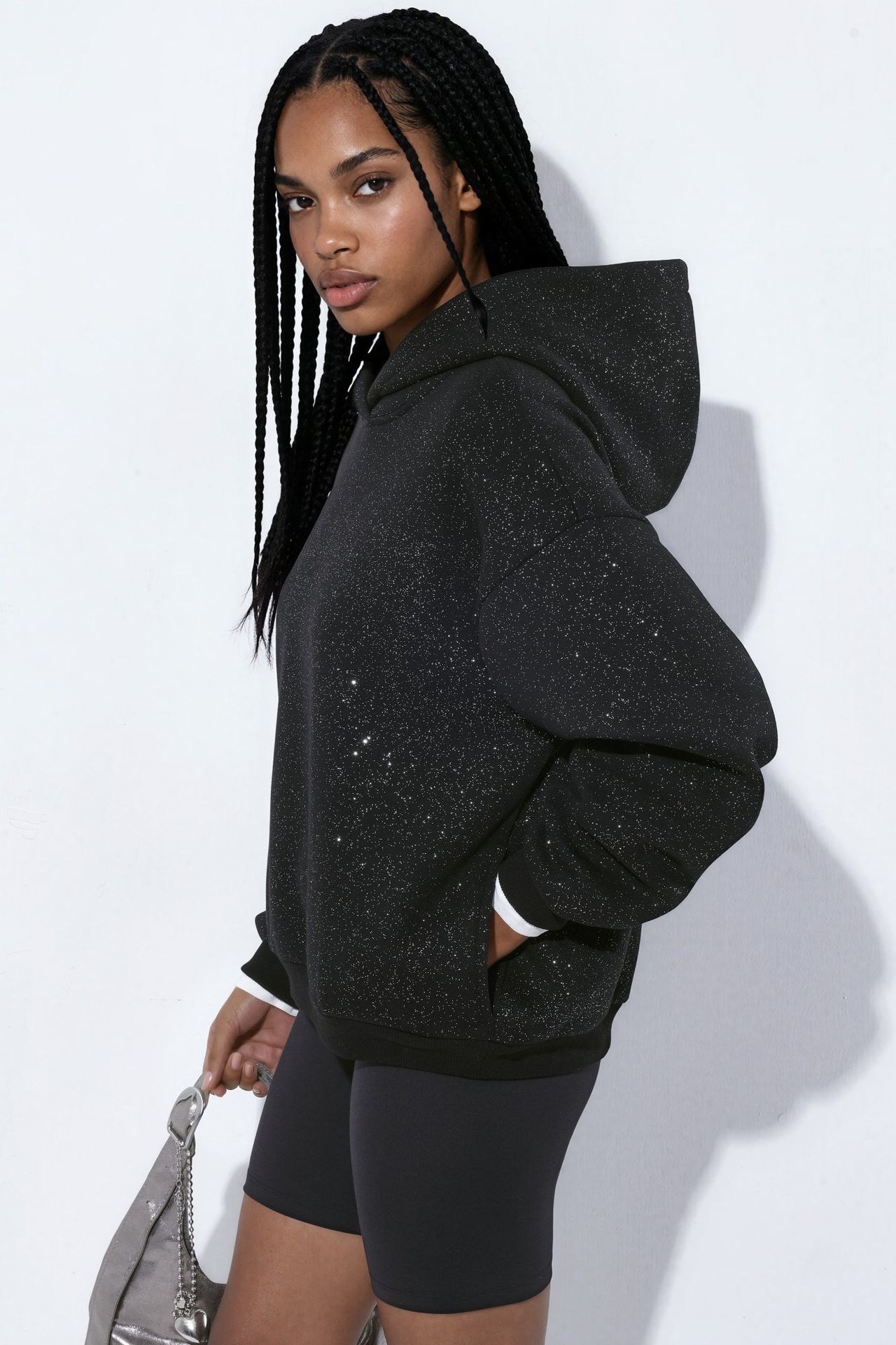 Glitter Hooded Sweatshirt