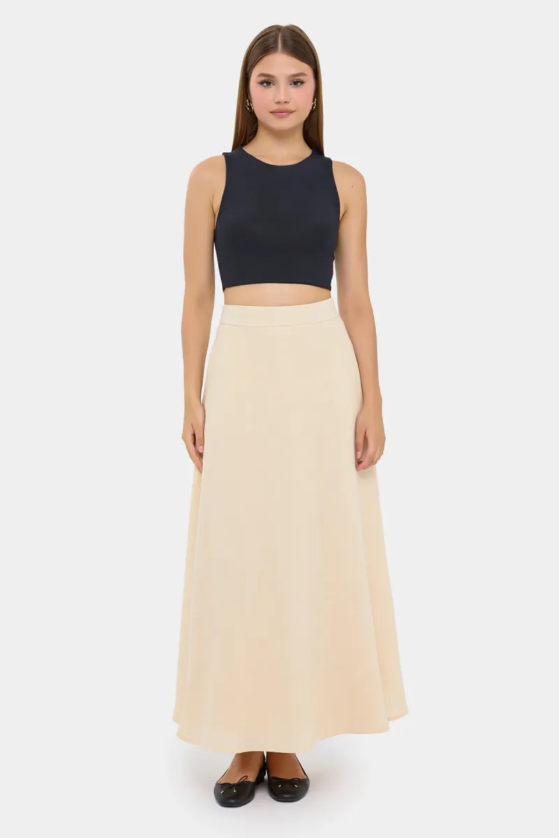 High-Waist Maxi Skirt with Zipper 1