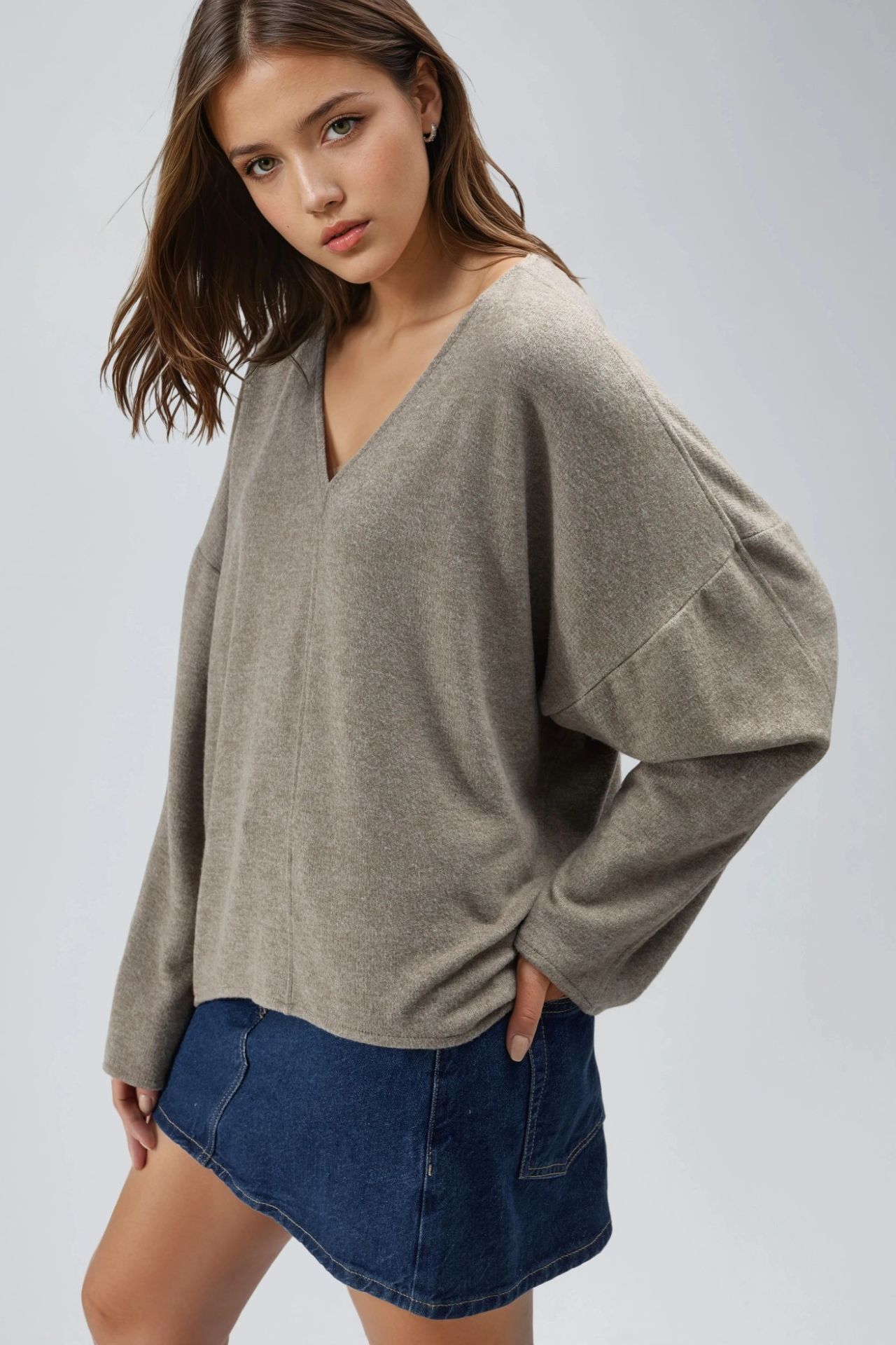 BUSEM V-Neck Long Sleeve Blouse 2