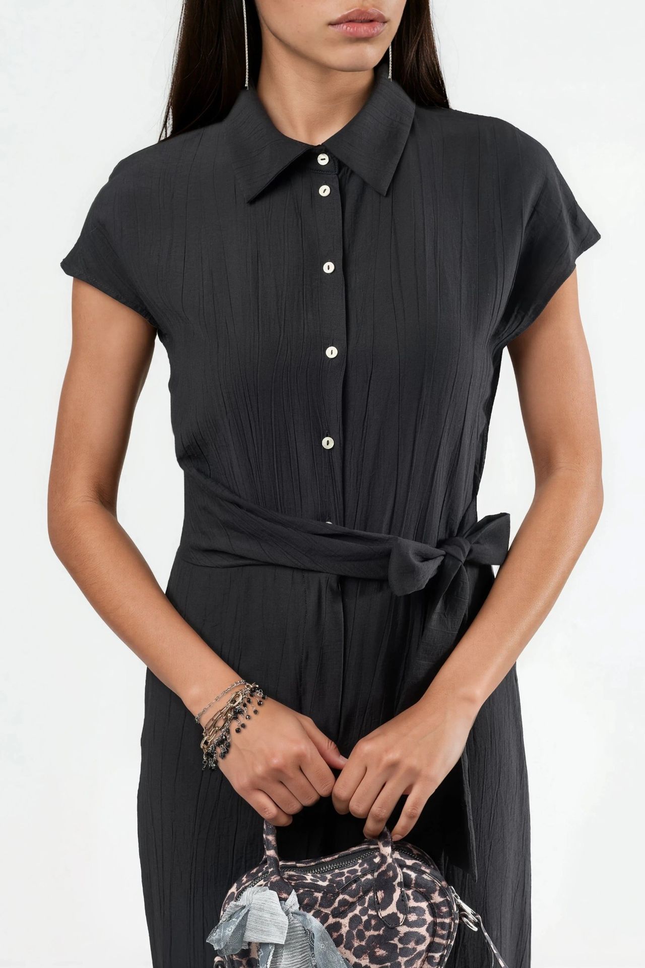 BUSEM Wide Leg Buttoned Shirt Collar Jumpsuit 6
