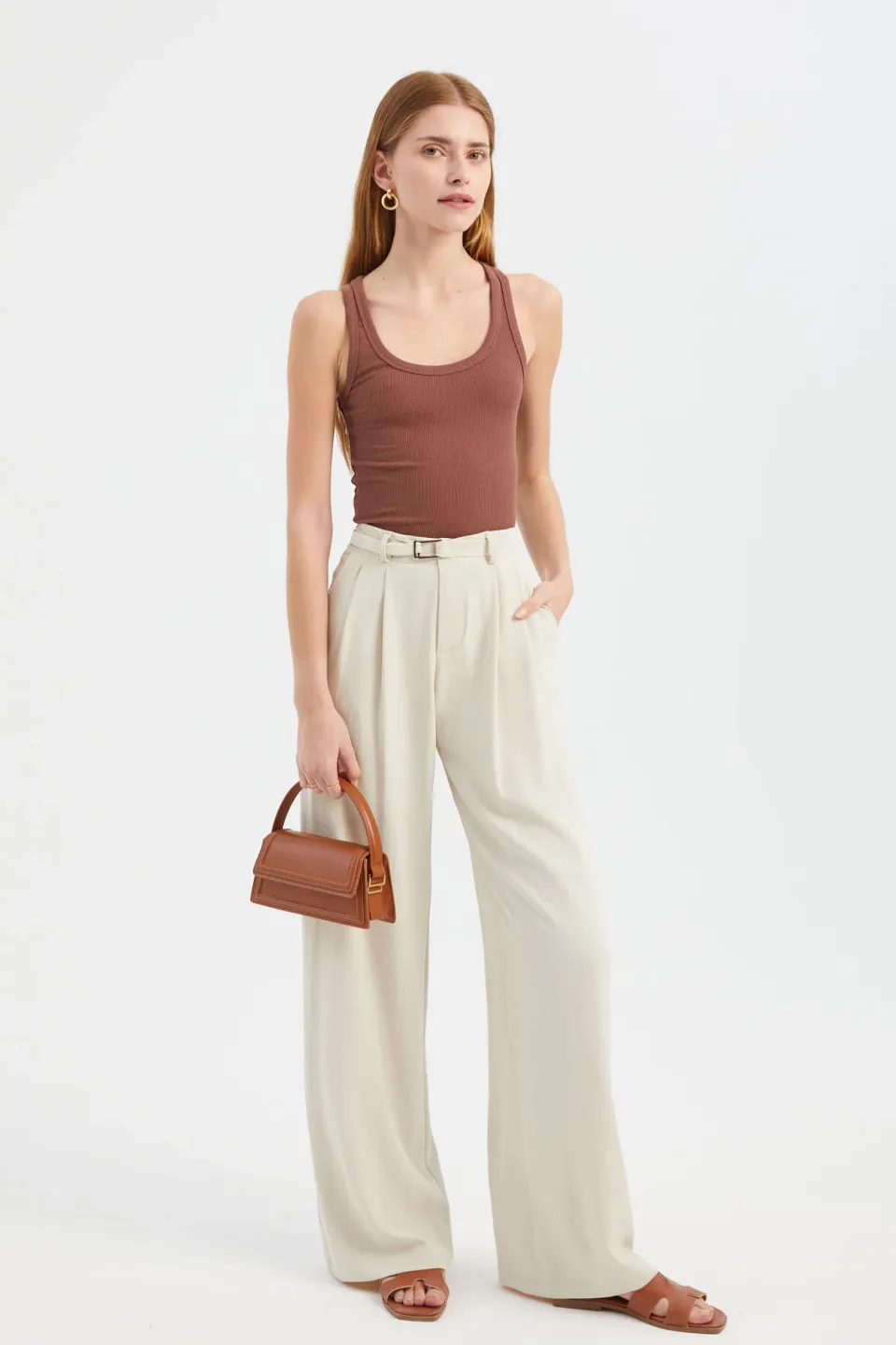 Solid Round Neck Basic Cami Top